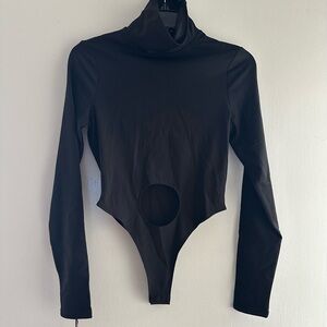 Dolls Kill The Kript Black Cut Out Bodysuit Goth Alt RaveWear Top M